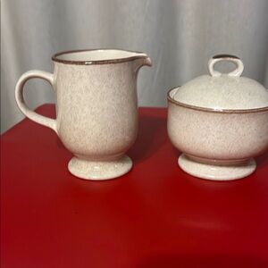 Mikasa Stylemanor Cream and Brown Ceramic Set